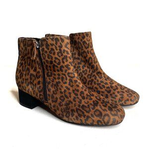 Clarks Marilyn Beth Leopard Suede Ankle Boots Size 8.5